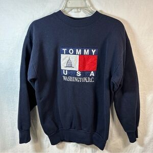 Tommy Hilfiger Crewneck Sweatshirt Blue L USA Washington D.C